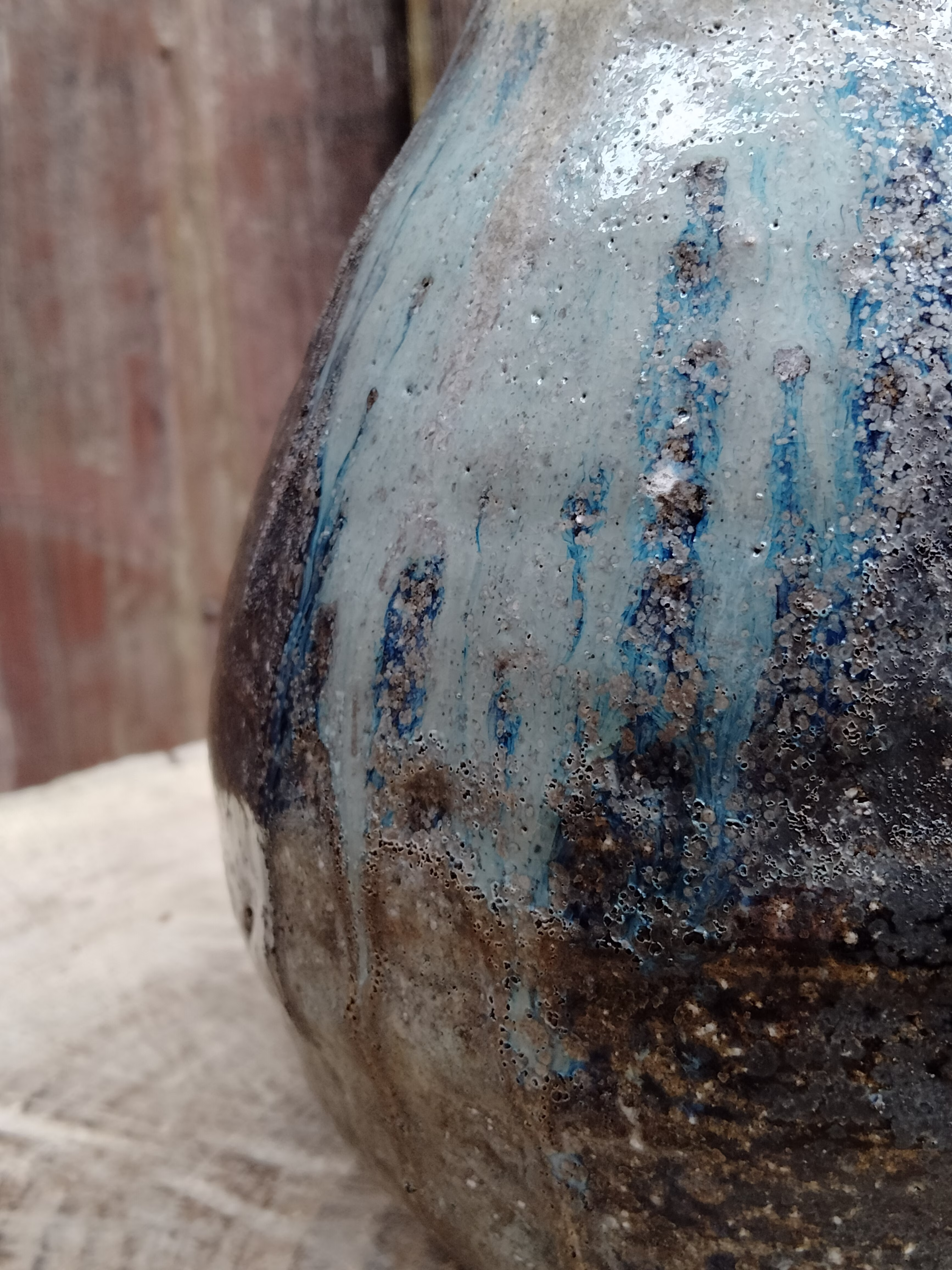 寒風須恵器　らっきょ花生