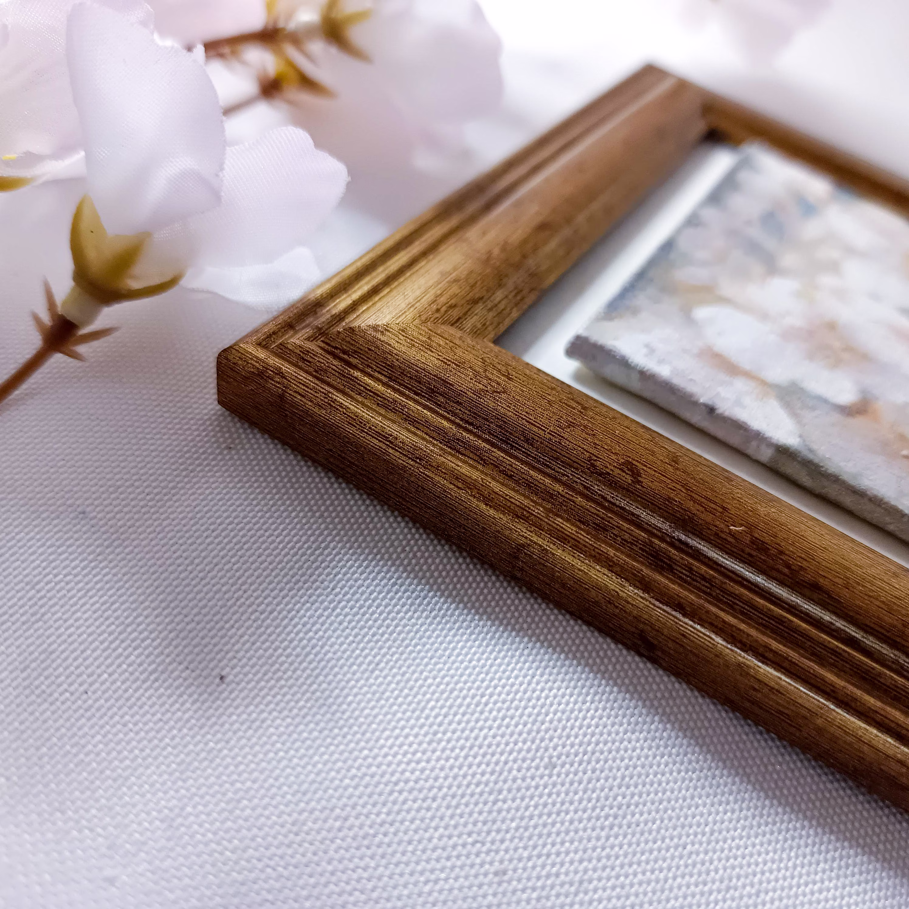 小さなフレームつきの桜/ゴールド