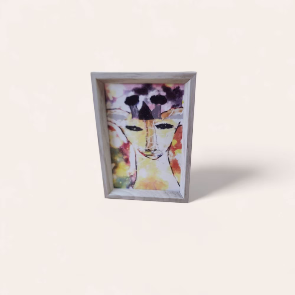 「太陽と月に照らされるキリンさん」同柄ポストカード3枚+1