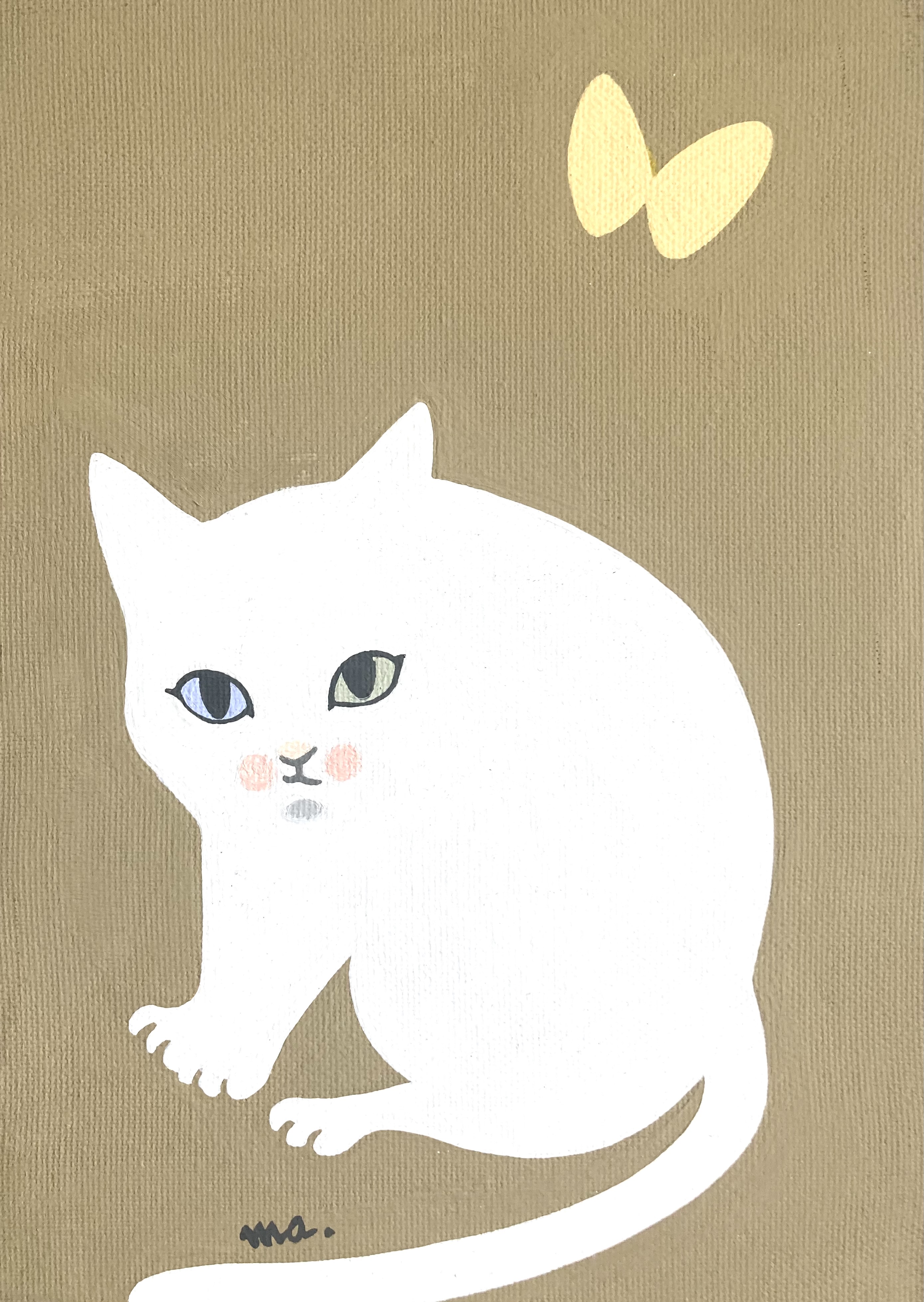 きいろいチョウとオッドアイのこ